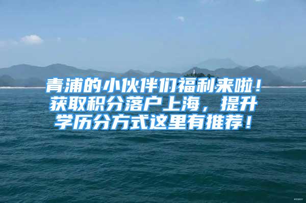 青浦的小伙伴們福利來(lái)啦！獲取積分落戶上海，提升學(xué)歷分方式這里有推薦！