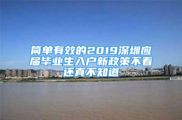 簡單有效的2019深圳應屆畢業(yè)生入戶新政策不看還真不知道