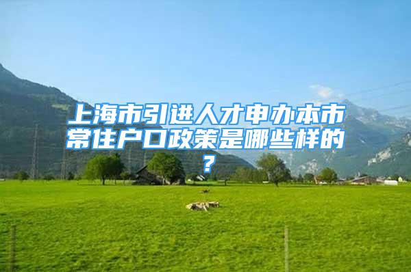 上海市引進人才申辦本市常住戶口政策是哪些樣的？