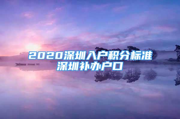 2020深圳入戶積分標(biāo)準(zhǔn)深圳補(bǔ)辦戶口