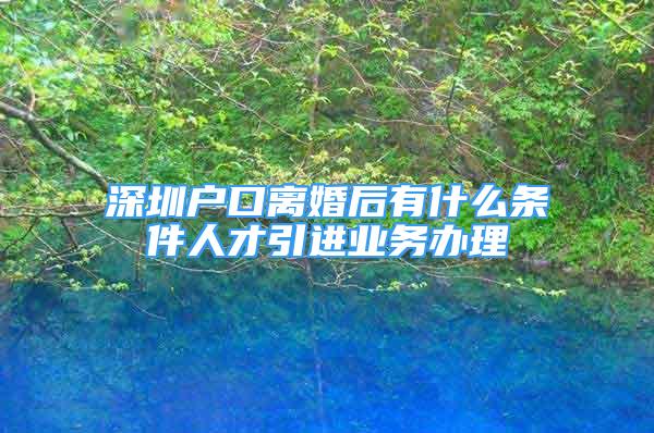 深圳戶口離婚后有什么條件人才引進(jìn)業(yè)務(wù)辦理