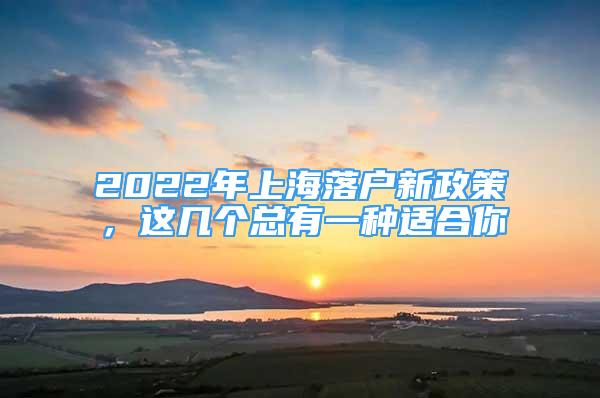 2022年上海落戶新政策，這幾個總有一種適合你