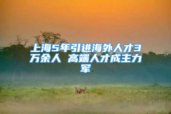 上海5年引進(jìn)海外人才3萬余人 高端人才成主力軍