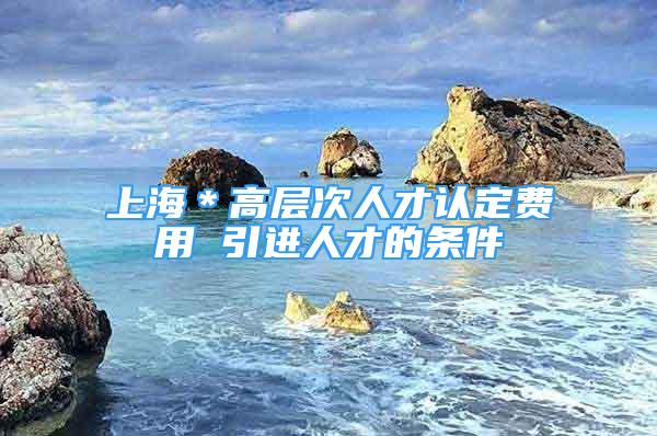 上海＊高層次人才認定費用 引進人才的條件