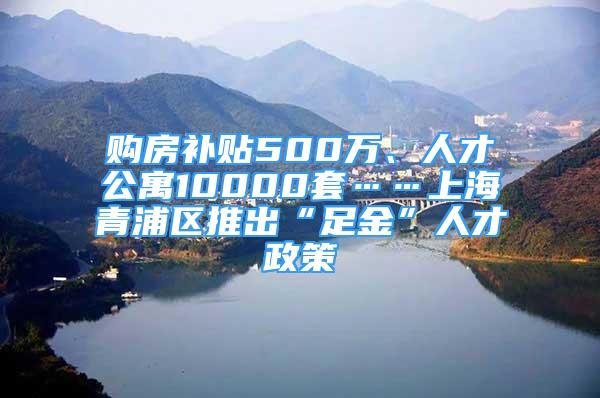 購房補(bǔ)貼500萬、人才公寓10000套……上海青浦區(qū)推出“足金”人才政策