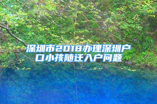 深圳市2018辦理深圳戶口小孩隨遷入戶問題