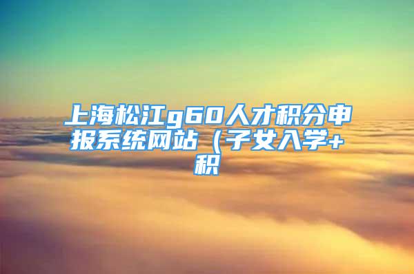 上海松江g60人才積分申報(bào)系統(tǒng)網(wǎng)站（子女入學(xué)+積