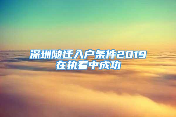 深圳隨遷入戶條件2019在執(zhí)著中成功