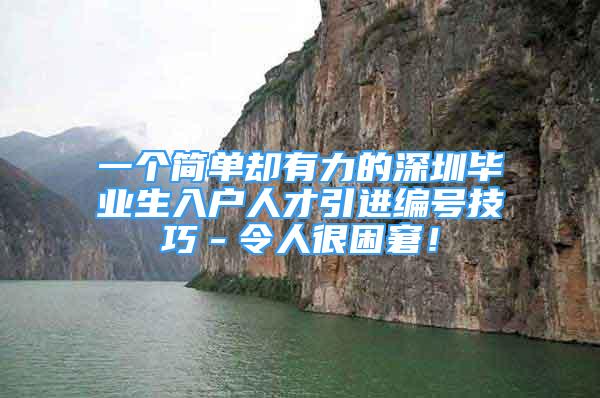 一個簡單卻有力的深圳畢業(yè)生入戶人才引進編號技巧－令人很困窘！