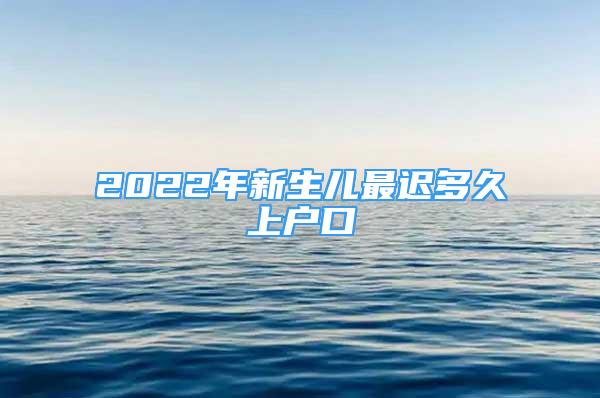 2022年新生兒最遲多久上戶口