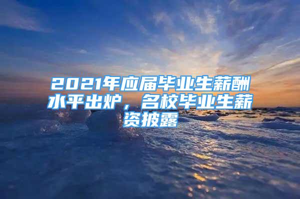 2021年應(yīng)屆畢業(yè)生薪酬水平出爐，名校畢業(yè)生薪資披露