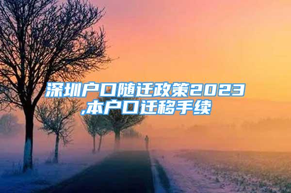 深圳戶口隨遷政策2023,本戶口遷移手續(xù)