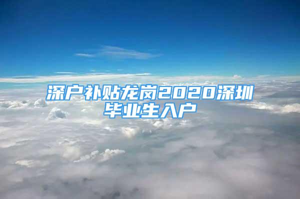 深戶(hù)補(bǔ)貼龍崗2020深圳畢業(yè)生入戶(hù)