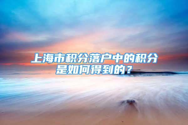 上海市積分落戶中的積分是如何得到的？