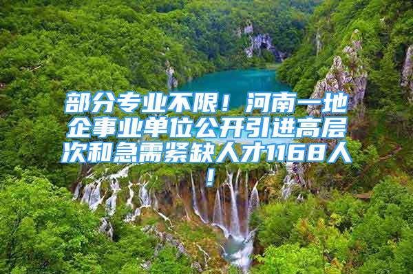 部分專業(yè)不限！河南一地企事業(yè)單位公開引進高層次和急需緊缺人才1168人！