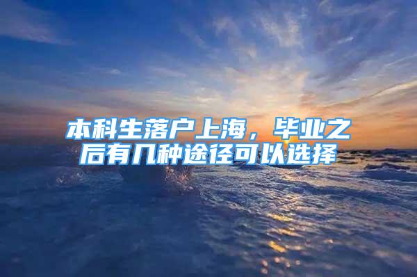 本科生落戶上海，畢業(yè)之后有幾種途徑可以選擇