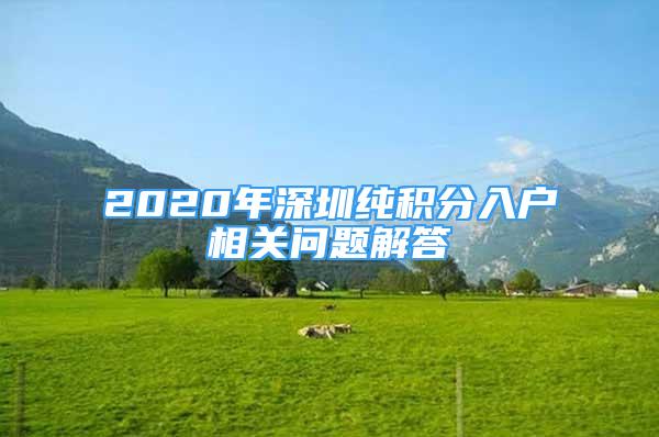 2020年深圳純積分入戶相關(guān)問題解答