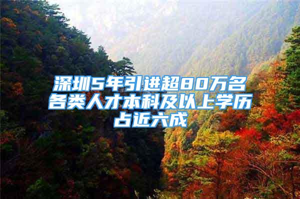 深圳5年引進(jìn)超80萬名各類人才本科及以上學(xué)歷占近六成