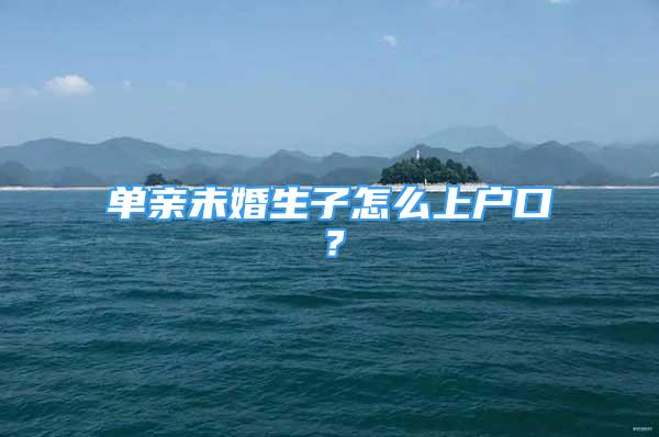 單親未婚生子怎么上戶口？