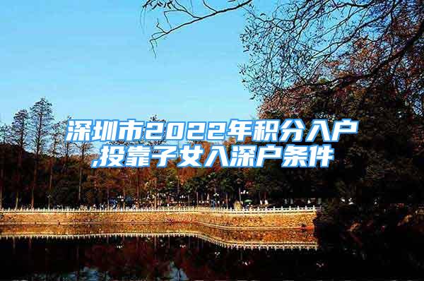 深圳市2022年積分入戶,投靠子女入深戶條件