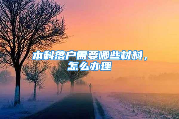 本科落戶需要哪些材料，怎么辦理