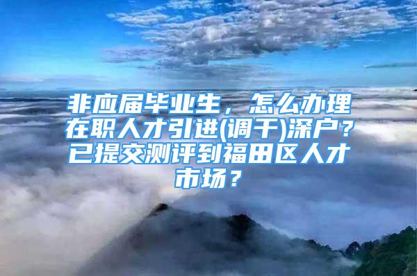 非應(yīng)屆畢業(yè)生，怎么辦理在職人才引進(調(diào)干)深戶？已提交測評到福田區(qū)人才市場？