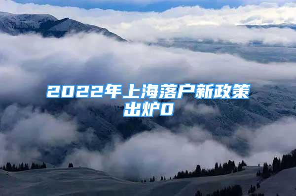 2022年上海落戶新政策出爐0