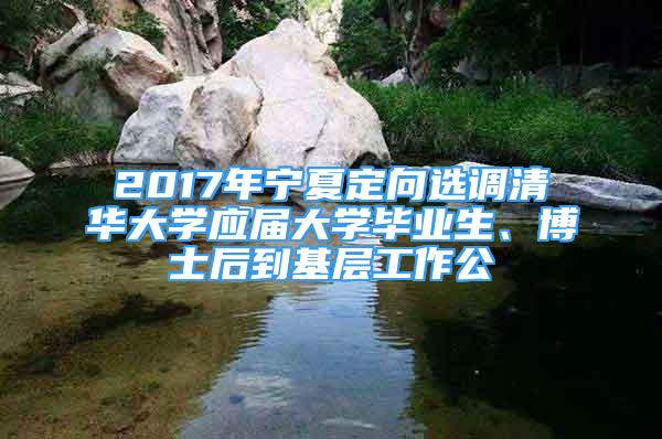 2017年寧夏定向選調(diào)清華大學(xué)應(yīng)屆大學(xué)畢業(yè)生、博士后到基層工作公