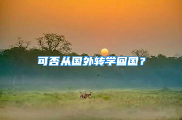 可否從國(guó)外轉(zhuǎn)學(xué)回國(guó)？