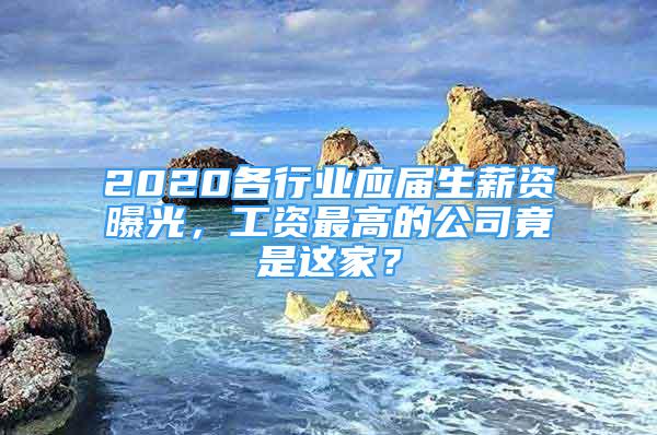 2020各行業(yè)應屆生薪資曝光，工資最高的公司竟是這家？