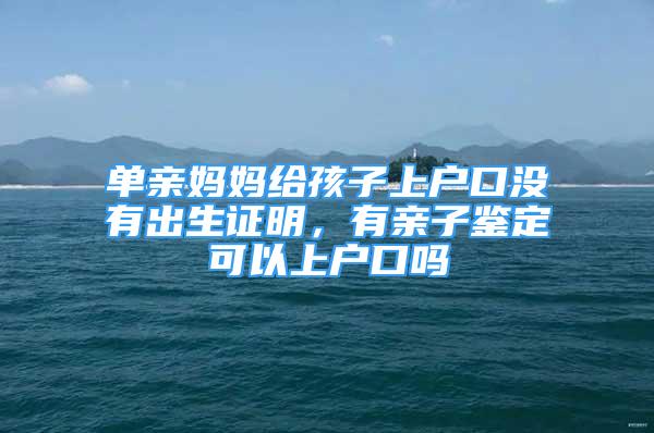 單親媽媽給孩子上戶口沒有出生證明，有親子鑒定可以上戶口嗎