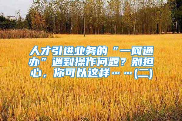 人才引進業(yè)務(wù)的“一網(wǎng)通辦”遇到操作問題？別擔(dān)心，你可以這樣……(二)