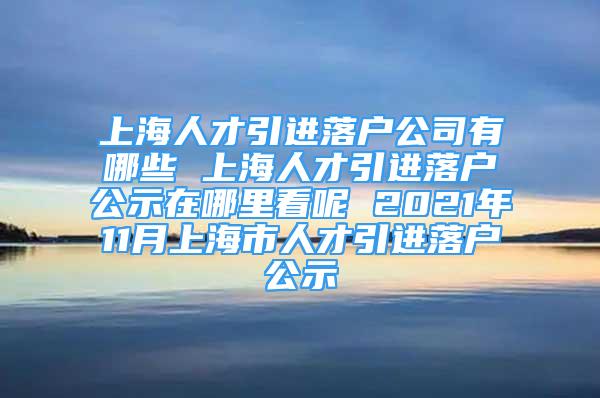 上海人才引進(jìn)落戶公司有哪些 上海人才引進(jìn)落戶公示在哪里看呢 2021年11月上海市人才引進(jìn)落戶公示