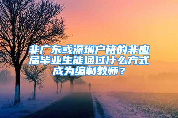 非廣東或深圳戶籍的非應屆畢業(yè)生能通過什么方式成為編制教師？