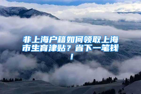 非上海戶籍如何領(lǐng)取上海市生育津貼？省下一筆錢！