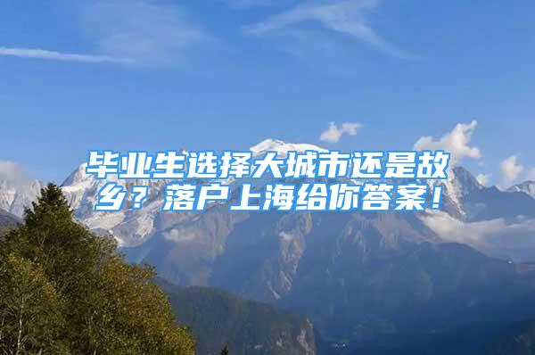 畢業(yè)生選擇大城市還是故鄉(xiāng)？落戶上海給你答案！