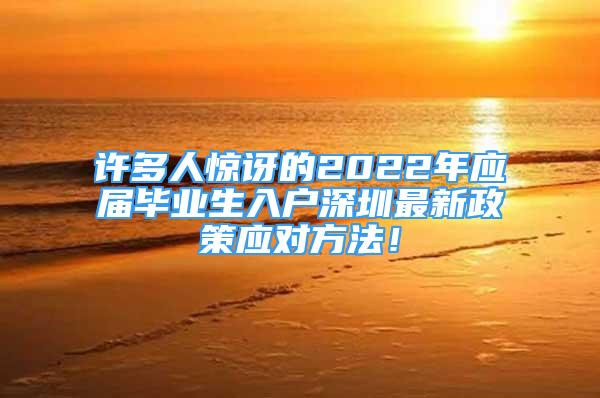 許多人驚訝的2022年應屆畢業(yè)生入戶深圳最新政策應對方法！