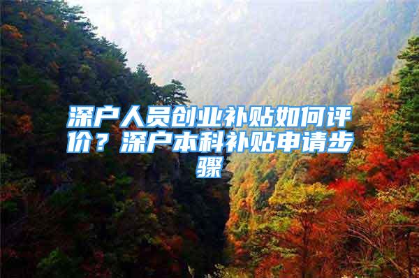 深戶人員創(chuàng)業(yè)補(bǔ)貼如何評(píng)價(jià)？深戶本科補(bǔ)貼申請(qǐng)步驟