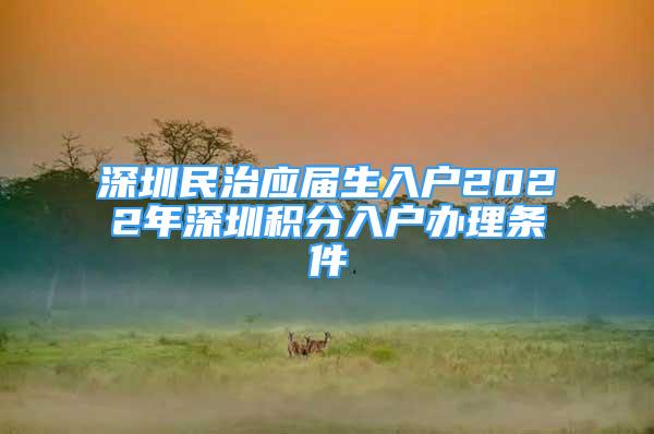 深圳民治應(yīng)屆生入戶2022年深圳積分入戶辦理?xiàng)l件