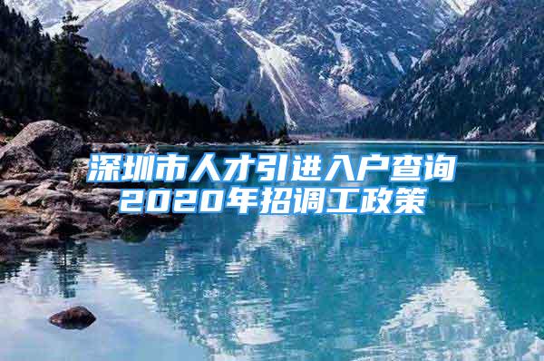 深圳市人才引進(jìn)入戶查詢2020年招調(diào)工政策