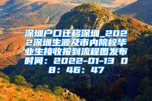 深圳戶口遷移深圳_2022深圳生源及市內(nèi)院校畢業(yè)生接收報到流程圖發(fā)布時間：2022-01-13 08：46：47