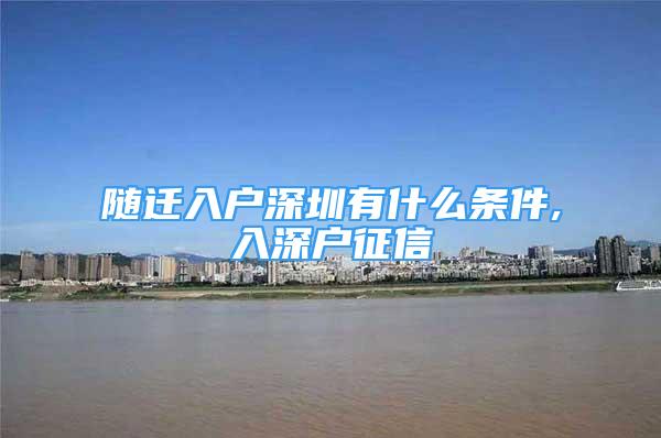 隨遷入戶深圳有什么條件,入深戶征信