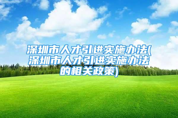 深圳市人才引進(jìn)實(shí)施辦法(深圳市人才引進(jìn)實(shí)施辦法的相關(guān)政策)