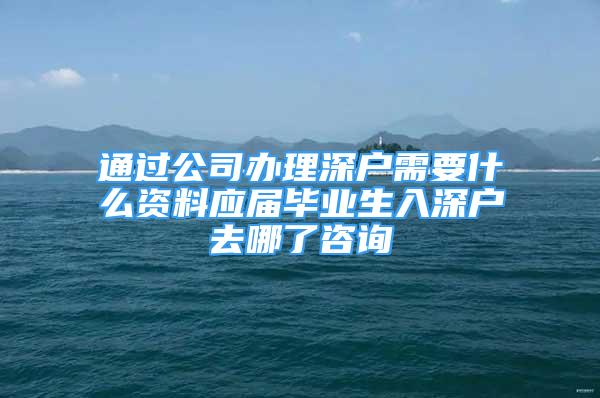 通過公司辦理深戶需要什么資料應(yīng)屆畢業(yè)生入深戶去哪了咨詢