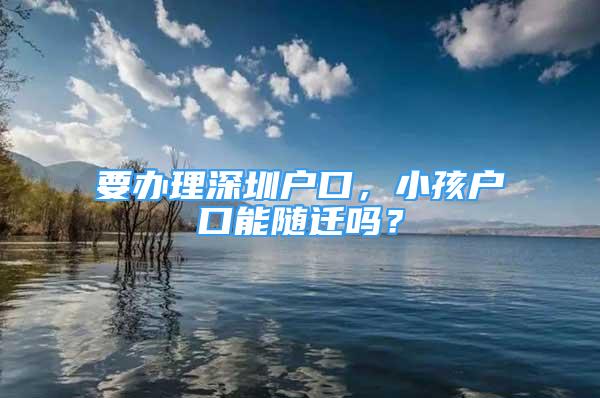 要辦理深圳戶口，小孩戶口能隨遷嗎？