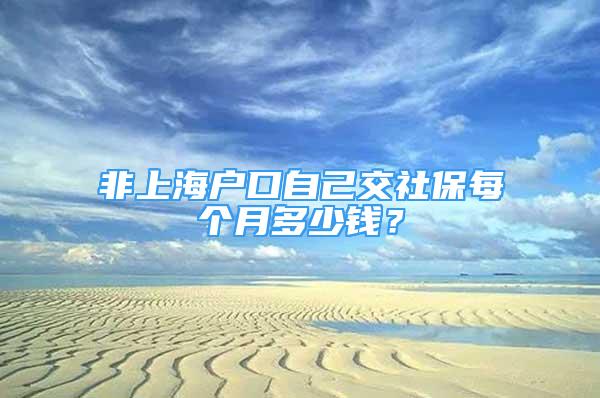 非上海戶口自己交社保每個月多少錢？