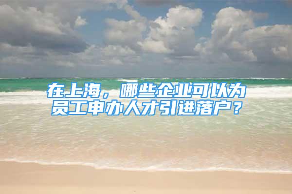 在上海，哪些企業(yè)可以為員工申辦人才引進落戶？