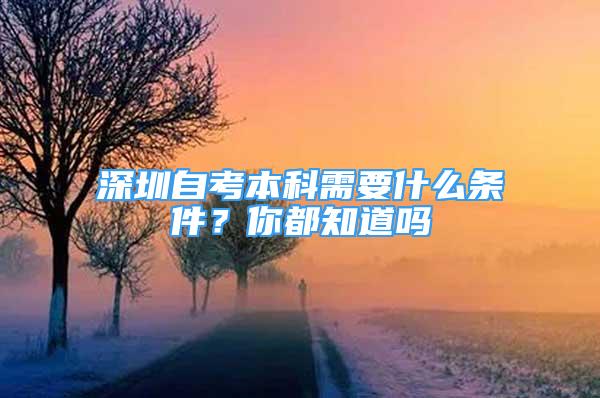 深圳自考本科需要什么條件？你都知道嗎