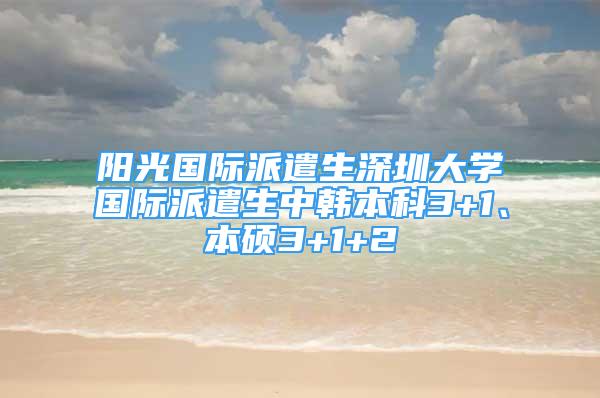 陽光國際派遣生深圳大學(xué)國際派遣生中韓本科3+1、本碩3+1+2