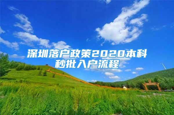 深圳落戶政策2020本科秒批入戶流程